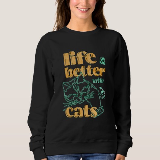 Sweatshirt Cat  with Cats for Men Women Cat (Devant)