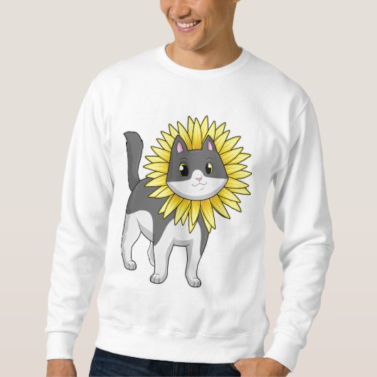 Sweatshirt Cat with sunflower (Devant)
