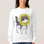 Sweatshirt Cat with sunflower (Devant)