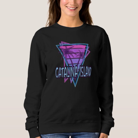 Sweatshirt Catalina Island Vacances Vaporwave Esthétique (Devant)