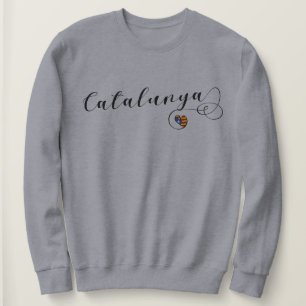Sweatshirt Catalunya Coeur Drapeau, Catalan Estelada