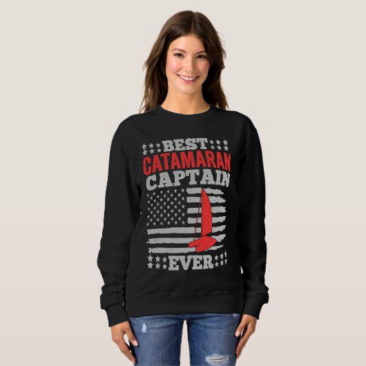 Sweatshirt Catamaran Sailing Captain Sailor Best Catamaran Ca (Devant entier)