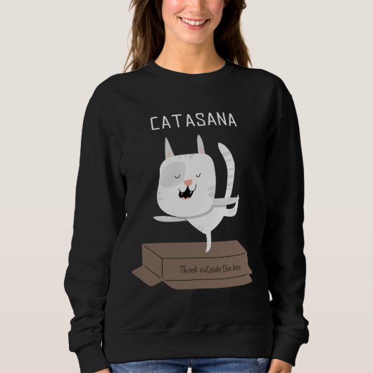 Sweatshirt Catasana Chat exécutant du yoga (Devant)