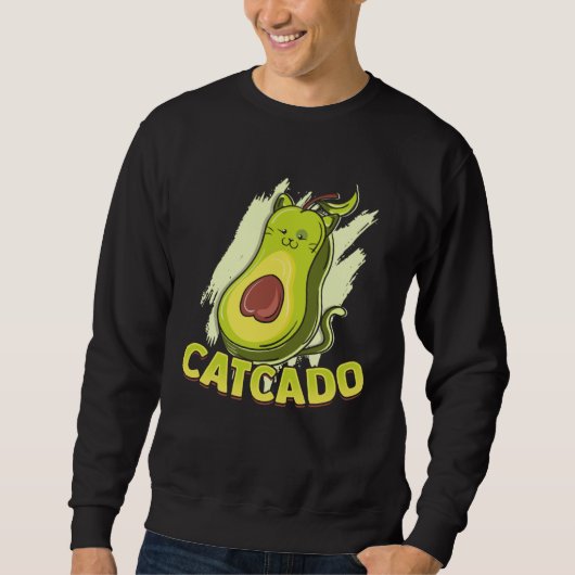 Sweatshirt Catcado Cat Catcado Avocado (Devant)