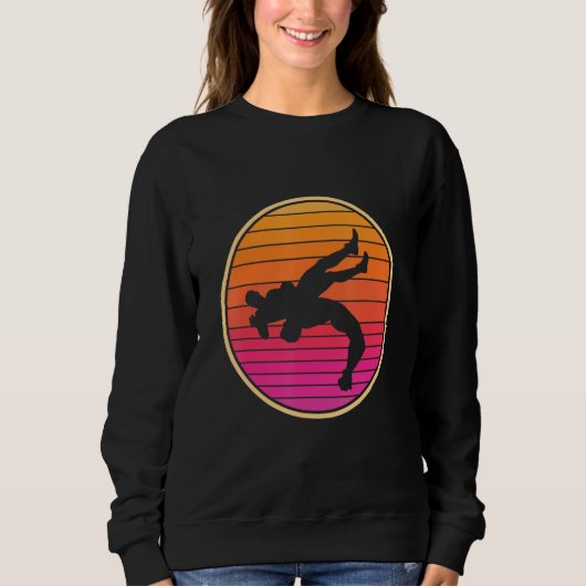 Sweatshirt Catcheur de lutte rétro (Devant)