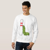 Sweatshirt caterpillar at bowling with bowling pin (Devant entier)
