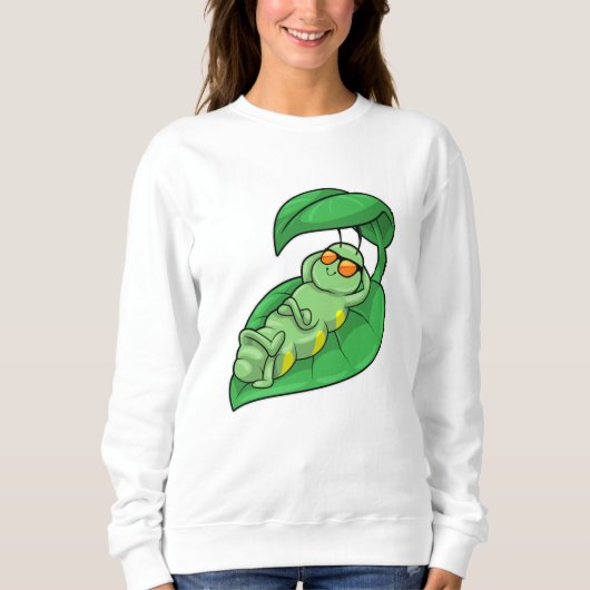 Sweatshirt Caterpillar avec feuille (Devant)