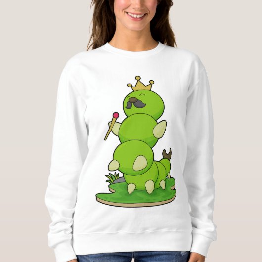 Sweatshirt Caterpillar en roi avec Couronne (Devant)