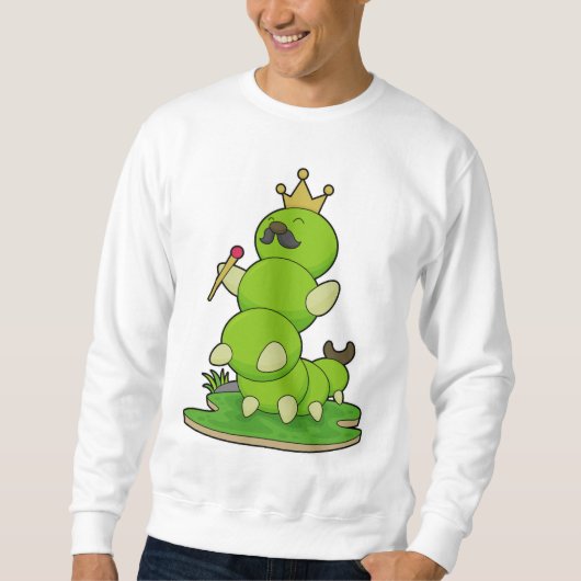 Sweatshirt Caterpillar en roi avec Couronne (Devant)