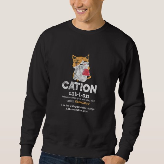 Sweatshirt Cation Cat Ion Science Chimie Définition Disque (Devant)