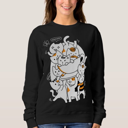 Sweatshirt Cats and Coffee (Devant)