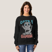 Sweatshirt Cats And Gaming Loves Playing Video Games Cute Gam (Devant entier)