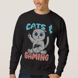 Sweatshirt Cats And Gaming Loves Playing Video Games Cute Gam