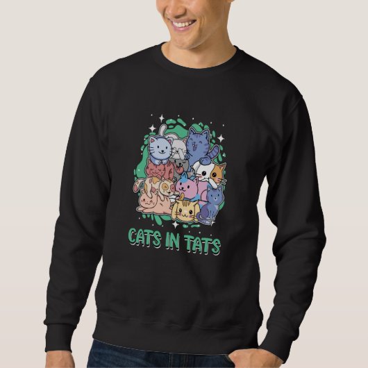 Sweatshirt Cats in Tats Cat Tattoo Kitten Tattooed (Devant)