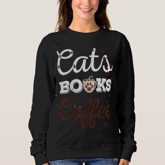 Sweatshirt Cats Livres Café Tee - Cat Book Café (Devant)