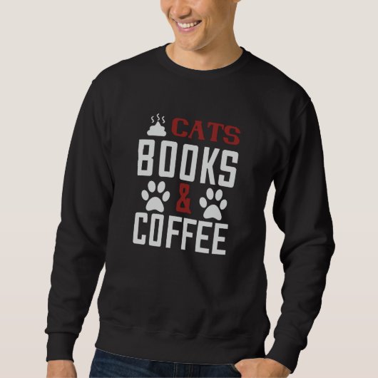Sweatshirt Cats Livres & Café v2 (Devant)