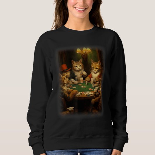 Sweatshirt Cats Playing Poker A Friend in Need  Cat  Art (Devant)