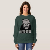 Sweatshirt Cauchemar Classique Horreur Design Frankenstein (Devant entier)