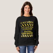 Sweatshirt Caution can talk about crossword puzzles for hours (Devant entier)