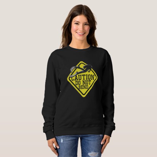 Sweatshirt Caution Do Not Bend  Scuba Diving Underwater  Free (Devant entier)