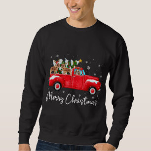 Sweatshirt Cavalier King Charles Red Truck Noël Père Noël Xm