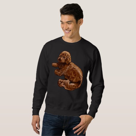 Sweatshirt Cavalier King Charles Spaniel Poodle Cavapoo Chiot (Devant entier)
