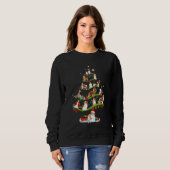 Sweatshirt Cavalier King Charles Spaniel Tree Noël bonbon (Devant entier)