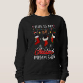 Sweatshirt Ce Chat Noir Pyjama De Noël En Chaussettes Chien (Devant)