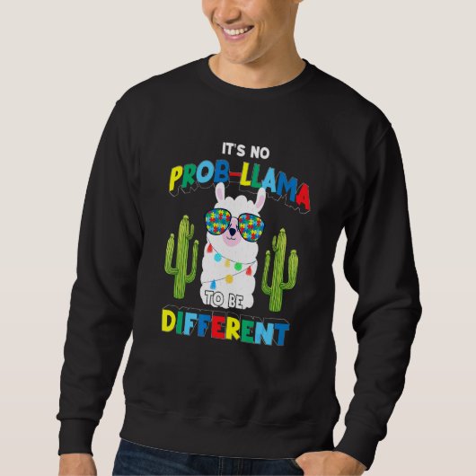 Sweatshirt Ce n'est pas de la lama Prob d'être différent Cact (Devant)