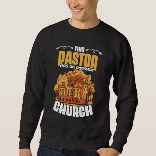 Sweatshirt Ce pasteur a une application de clergé d'église gé (Devant)
