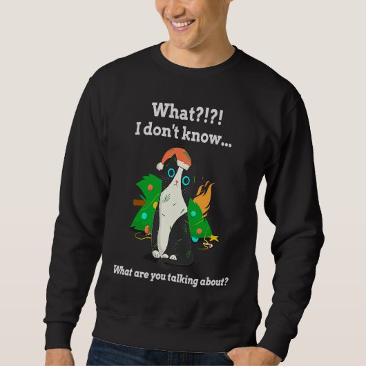 Sweatshirt Ce que je ne sais pas De quoi parles-tu chat (Devant)