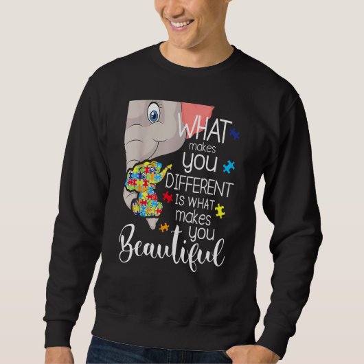 Sweatshirt Ce qui vous rend différents éléphant maman Autisme (Devant)