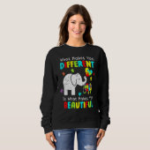 Sweatshirt Ce qui vous rend différents éléphant maman Autisme (Devant entier)