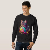 Sweatshirt Celebrate Easter Charming Cat with Egg for Cat (Devant entier)