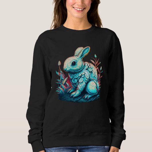 Sweatshirt Celebrate Easter in style Cool Bunny Egg Illustrat (Devant)