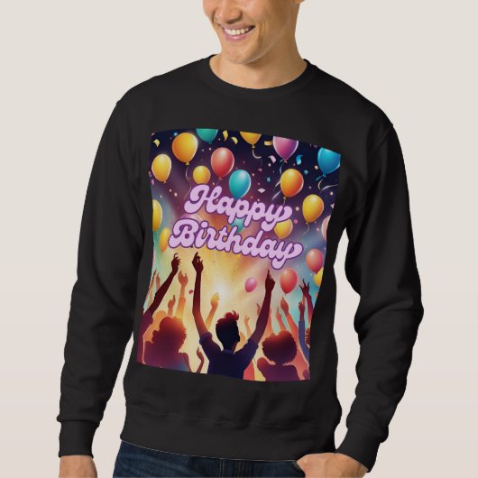 Sweatshirt Célébration d'anniversaire avec fête festive de ba (Devant)