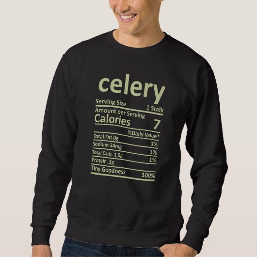 Sweatshirt Celery Nutrition Thanksgiving Costume alimentaire (Devant)