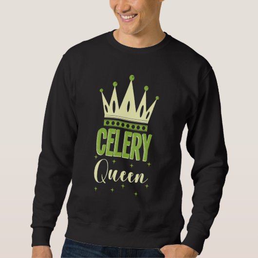 Sweatshirt Célery Queen Vegetable Végétarien Végétarien Vie (Devant)