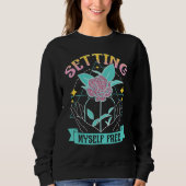 Sweatshirt Celestial Art Setting Myself Free Open Hands Line  (Devant)