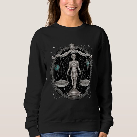 Sweatshirt Celestial Balance Zodiac Scales in Astral Splendor (Devant)
