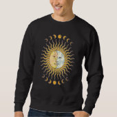 Sweatshirt Celestial Body Crescent Moon Sun Boho Astronomy As (Devant)