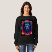 Sweatshirt Celestial Lion God In Space Leo Zodiac Universe Ga (Devant entier)