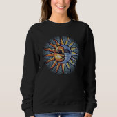 Sweatshirt Celestial Mosaic Sun & Moon Faces Graphic (Devant)