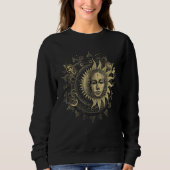 Sweatshirt Celestial Space Sun Moon Boho Luna Solar Astronomy (Devant)