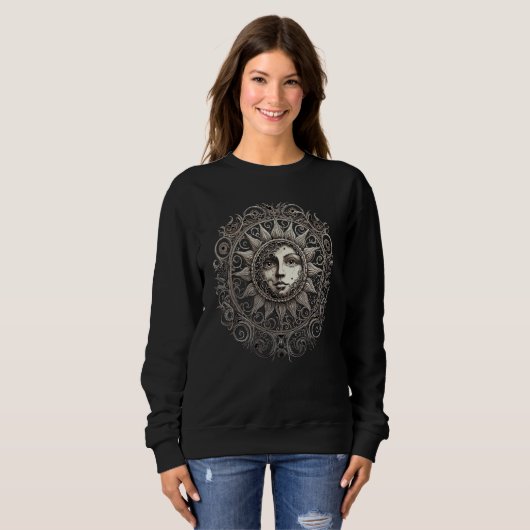 Sweatshirt Celestial Space Sun Moon Boho Luna Solar Astronomy (Devant entier)