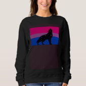 Sweatshirt Celestial Wolf Bisexual Pride Flag Tribal Galaxy A (Devant)
