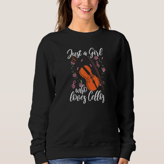 Sweatshirt Cello Juste Une Fille Qui Aime Cellos Cellist (Devant)