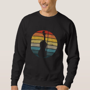 Sweatshirt Cello Silhouette Sur Un Coucher De Soleil Rétro Dé