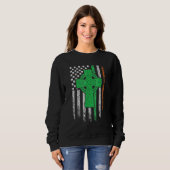 Sweatshirt Celtic Cross Irish American Flag St Patrick's Day  (Devant entier)