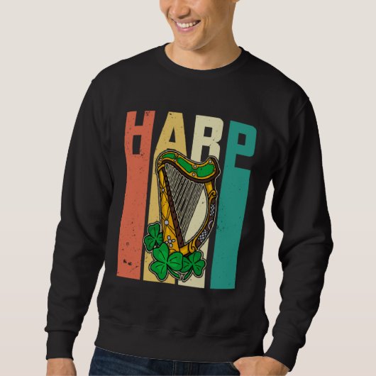 Sweatshirt Celtic Harp Instrument Plucked String Harpist Musi (Devant)